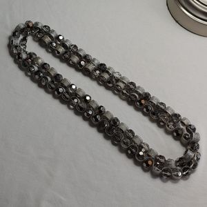 LOFT Silver Beads & Ribbon Long Necklace!!!